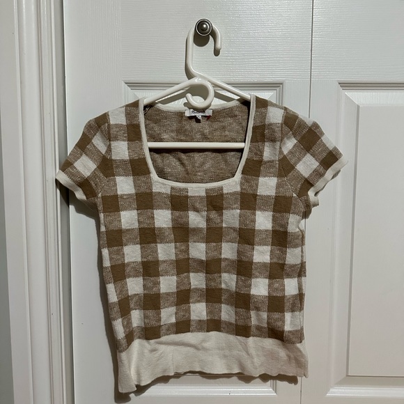 Madewell Square-Neck Sweater Tee in Gingham - Picture 7 of 7